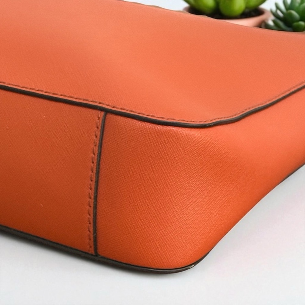 Authentic Michael Kors Saffiano Orange Leather Shoulder Crossbody Bag - Picture 6 of 16